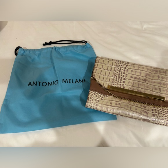 AUTHENTIC Antonio Melani pink snake skin like leather - Picture 9 of 9